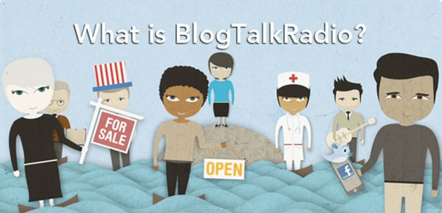 What is BlogTalkRadio? 8 cartoon figures representing a range of career fields